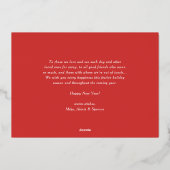 Waterverf Holly Wreath Happy New Year Foto Folie Feestdagenkaart (Achterkant)