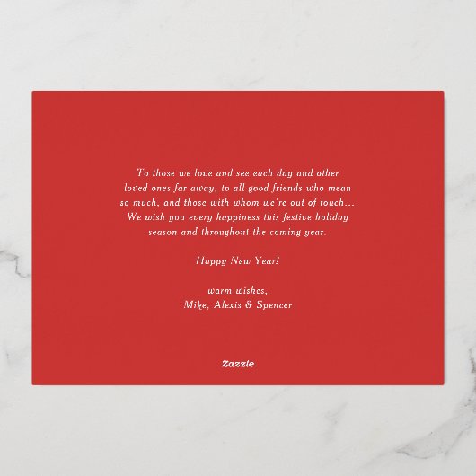 Waterverf Holly Wreath Happy New Year Foto Folie Feestdagenkaart (Achterkant)