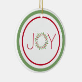 Waterverf Holly Wreath Keramisch Ornament (Rechts)