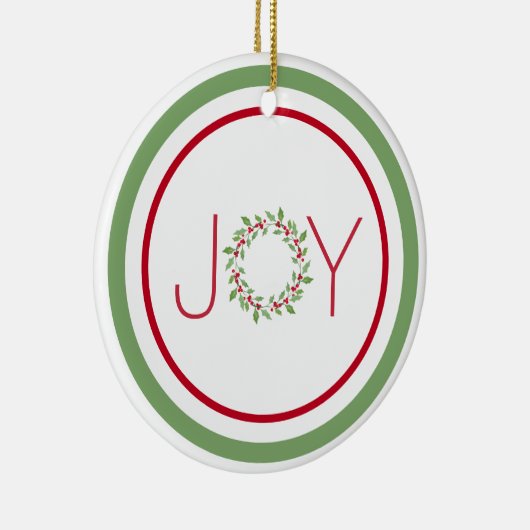 Waterverf Holly Wreath Keramisch Ornament (Rechts)