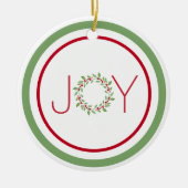 Waterverf Holly Wreath Keramisch Ornament (Voorkant)