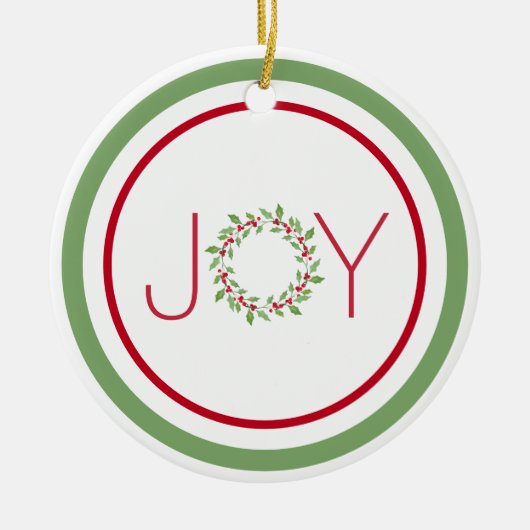 Waterverf Holly Wreath Keramisch Ornament (Voorkant)