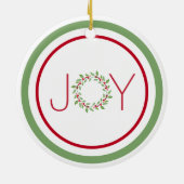 Waterverf Holly Wreath Keramisch Ornament (Achterkant)