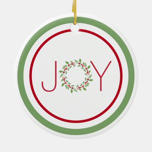 Waterverf Holly Wreath Keramisch Ornament (Achterkant)