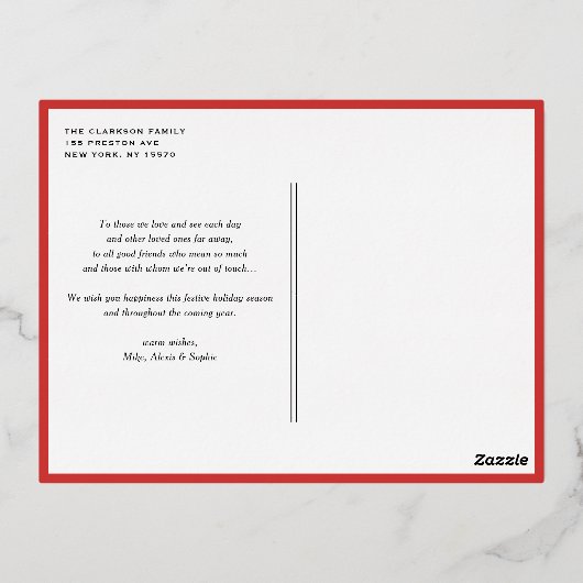 Waterverf Holly Wreath Merry Christmas Foto Folie Feestdagen Briefkaart (Achterkant)