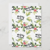 Waterverf Holly Wreath Merry Holiday Partij Kaart (Achterkant)