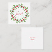 Waterverf Holly WreatNote Card Notitiekaartje (Voorkant / Achterkant)