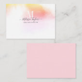 Waterverf Holografie Roze en Gold Notitiekaartje (Voorkant / Achterkant)