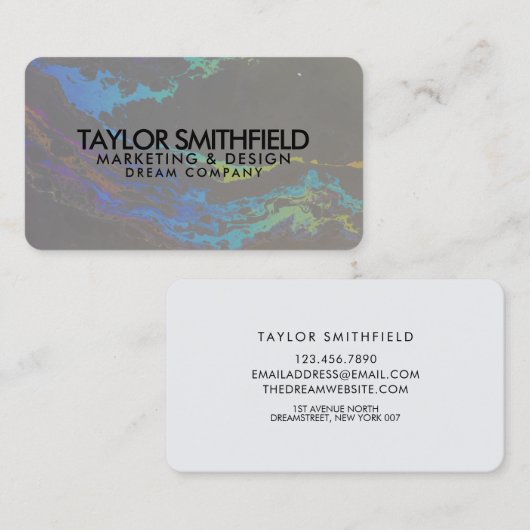 Waterverf holografisch visitekaartje (Voorkant / Achterkant)