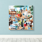 Waterverf Home Canvas Afdruk (Insitu (Houten vloer))