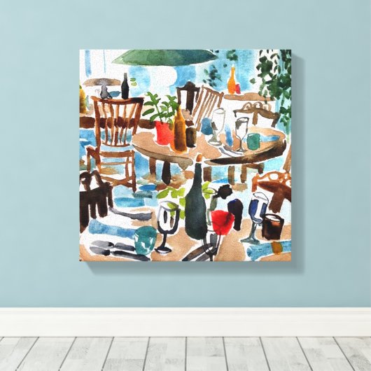 Waterverf Home Canvas Afdruk (Insitu (Houten vloer))