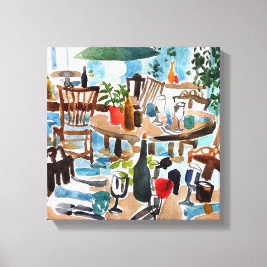 Waterverf Home Canvas Afdruk (Voorkant)