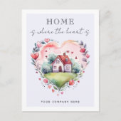 Waterverf Home Hart Vastgoed Landbouw Briefkaart (Voorkant)