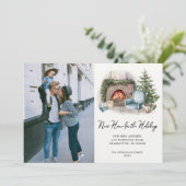 Waterverf Home Holiday Foto Moving Aankondiging (Staand voorkant)