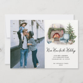 Waterverf Home Holiday Foto Moving Aankondiging