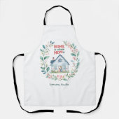 Waterverf Home is waar mama een aangepaste naam he Schort (Voorkant)