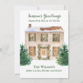 Waterverf Home Pine Seizoen Gegroet Aangepast Feestdagenkaart (Voorkant)