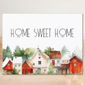 Waterverf Home Sweet Home Vastgoed Briefkaart
