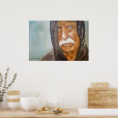 Waterverf Homeless Vietnam Veteran Soldaat Poster (Keuken)