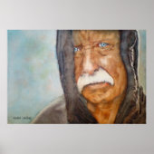 Waterverf Homeless Vietnam Veteran Soldaat Poster (Voorkant)