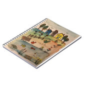 Waterverf Homes op een heuvel Notitieboek (Linkerzijde)