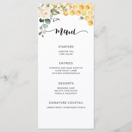 Waterverf hommelbloem menu (Voorkant)