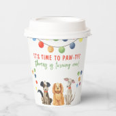 Waterverf hond eerste verjaardag Paw-ty Papieren Bekers (Voorkant)