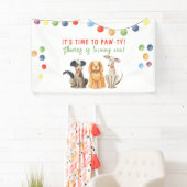 Waterverf hond eerste verjaardag Paw-ty Spandoek (Insitu)