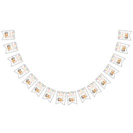 Waterverf hond eerste verjaardag Paw-ty Vlaggetjes