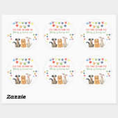 Waterverf hond eerste verjaardag ronde sticker (Vel)