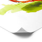 Waterverf hond en aap willen banaan poster (Hoek)