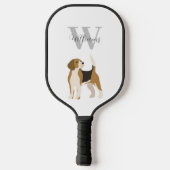 Waterverf hond gepersonaliseerd pickleball paddle (Achterkant)