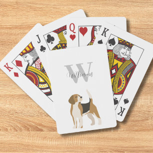 Waterverf hond gepersonaliseerd pokerkaarten