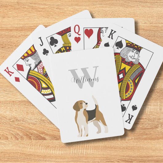 Waterverf hond gepersonaliseerd pokerkaarten