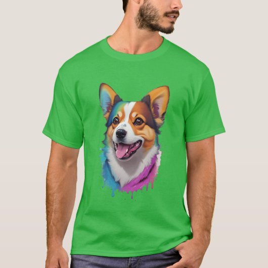 Waterverf Hond  grappig T-shirt (Voorkant)