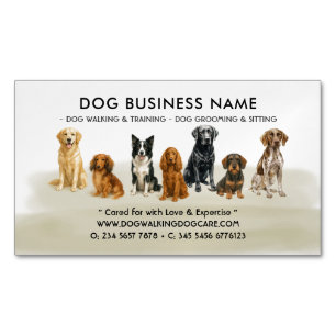 Waterverf Hond Grooming Walking Sitting Boarding Magnetisch Visitekaartje