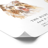 Waterverf Hond Handtekening Drinken Trouwbar Teken Poster (Hoek)