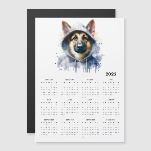 Waterverf Hond in Hoodie Splash Art 2025 Kalender (Voorkant / Achterkant)