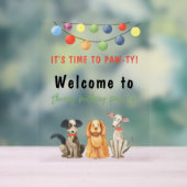 Waterverf Hond Kinderverjaardag Acryl Bord (Neutraal)