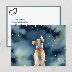 Waterverf hond met sterren Pet Sympathie Verlies Briefkaart