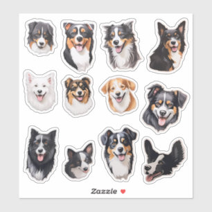 Waterverf Hond Scrapbook Stationery Sticker
