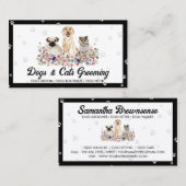 Waterverf Honden Kat op een Pauw Print - Pet Sitte Visitekaartje (Voorkant / Achterkant)