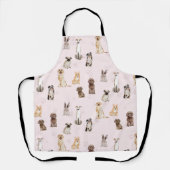 Waterverf honden meerdere puppy's schort (Voorkant)