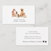 Waterverf honden Pet zitten Visitekaartje (Voorkant / Achterkant)