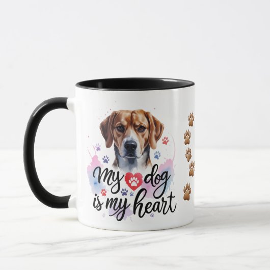 Waterverf Hondenliefhebber Combo Mok (15oz) (Links)