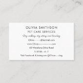 Waterverf hondenpakket hondenlopen en dierenverzor visitekaartje (Achterkant)