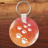 Waterverf Hondenpootsporen Sleutelhanger (Achterkant)