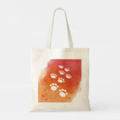Waterverf Hondenpootsporen Tote Bag (Achterkant)
