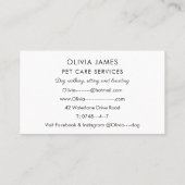 Waterverf Hondenpoten Hondenlopen en verzorging Visitekaartje (Achterkant)