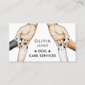 Waterverf Hondenpoten Hondenlopen en verzorging Visitekaartje (Voorkant)